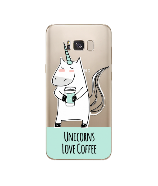 Husa Samsung Galaxy S8 Silicon Premium UNICORNS LOVE COFFEE